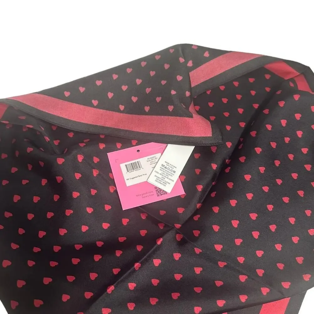 Kate Spade mini hearts silk bandana scarf
